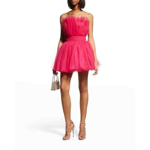 New! Bronx And Banco Anna Tulle Mini Dress Pink 45618 - Picture 2 of 12